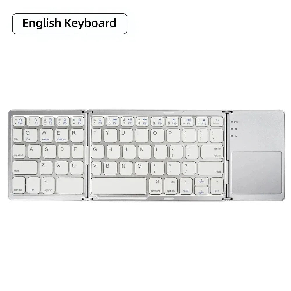 Mini Keyboard Wireless Folding Keyboard Bluetooth Foldable Keyboard with Touchpad for Windows Android Ipad Phone Rechargeable